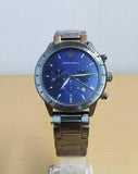 Emporio Armani Mario Chronograph Blue Dial Grey Steel Strap Watch For Men - AR80045