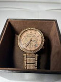 Michael Kors Uptown Glam Parker Chronograph Rose Gold Dial Steel Strap Watch for Women - MK5663