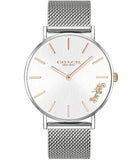 Coach Perry White Dial Silver Mesh Bracelet Watch for Women - 14503124