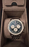 Breitling Navitimer B01 Chronograph 46 Blue Dial Silver Steel Strap Watch for Men - AB0137211C1A1