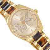 Michael Kors Janelle Quartz Gold Dial Two Tone Steel Strap Watch For Women - MK4730