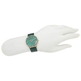 Coach Green Dial Green Leather Strap Watch for Women - 14503383