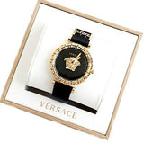 Versace Palazzo Empire Greca Black Dial Black Leather Strap Watch for Women - VEDV00119