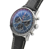 Breitling Navitimer B01 Chronograph 41 Blue Dial Black Leather Strap Watch for Men - AB0139241C1P1