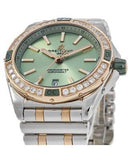 Breitling Super Chronomat Automatic 38 Diamonds Green Dial Two Tone Steel Strap Watch for Women - U17356531L1U1