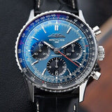 Breitling Navitimer B01 Chronograph 41 Blue Dial Black Leather Strap Watch for Men - AB0139241C1P1