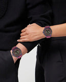 Versace Icon Active Chronograph Black Dial Purple Rubber Strap Watch For Men - VEZ701423