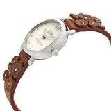 Coach Delancey White Dial Floral Brown Leather Strap Watch for Women - 14502761