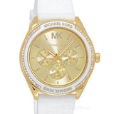 Michael Kors Jessa Quartz Gold Dial White Silicone Strap Watch For Women - MK7267