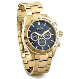 Hugo Boss Ikon Blue Dial Gold Steel Strap Watch for Men - 1513340