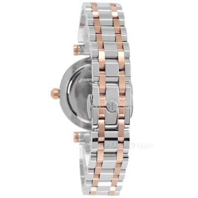 Tory Burch Classic T White Dial Two Tone Steel Strap Watch for Women - TBW9011