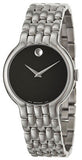 Movado Classic Quartz Black Dial Silver Steel Strap Watch for Men - 0606337