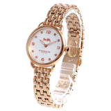 Coach Delancey White Dial Rose Gold Steel Strap Watch for Women - 14502783