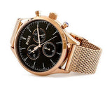 Hugo Boss Companion Quartz Black Dial Rose Gold Mesh Bracelet Watch For Men - HB1513548