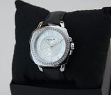 Coach Boyfriend Silver Dial Black Leather Strap Watch for Women - 14503152