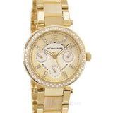 Michael Kors Parker Gold DIal Gold Steel Strap Watch for Women - MK5842