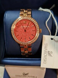 Swarovski Daytime Quartz Coral Dial Rose Gold Steel Strap Watch for Women - 5182250