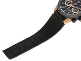 Tag Heuer Carrera Automatic Chronograph Steel & Gold Dial Black Leather Strap Watch for Men - CBG2050.FC6426