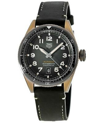 Tag Heuer Autavia Calibre 5 Automatic Olive Green Dial Green Leather Strap Watch for Men - WBE5190.FC8268