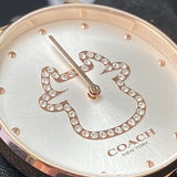 Coach Perry White Dial Rose Gold Steel Strap Watch for Women - 14503708