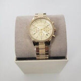 Michael Kors Ritz Chronograph Gold Dial Gold Steel Strap Watch For Women - MK6597