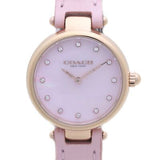 Coach Hayley Mother of Pearl Pink Dial Pink Leather Strap Watch for Women - 14503537