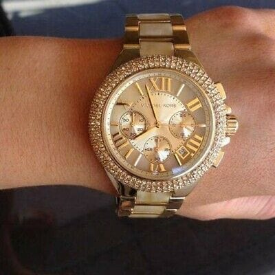Michael Kors Camille Gold Dial Gold Steel Strap Watch for Women - MK5902