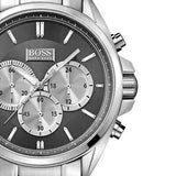 Hugo Boss Driver Black Dial Silver Steel Strap Watch for Men - 1512883