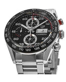 Tag Heuer Carrera Chronograph Black Dial Silver Steel Strap Watch for Men - CBN2A1AA.BA0643