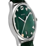 Gucci G-Timeless Mother of Pearl Green Dial Green Leather Strap Watch For Women - YA1264042