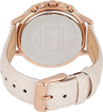 Tommy Hilfiger Carly Cream Dial Cream Leather Strap Watch for Women -1781789