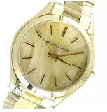 Michael Kors Slim Runway Gold Dial Two Tone Gold Strap Watch for Women - MK4285