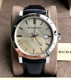 Burberry The City Gold Dial Brown Leather Strap Watch for Men - BU9011