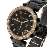 Michael Kors Parker Diamonds Black Dial Black Steel Strap Watch for Women - MK5885