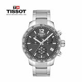 Tissot Quickster Chronograph Black Dial Silver Steel Strap Watch For Men - T095.417.11.067.00