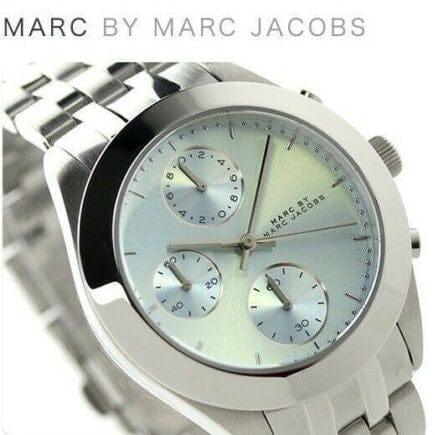 Marc Jacobs Peeker Chronograph Silver Dial Silver Steel Strap Watch for Women - MBM3371