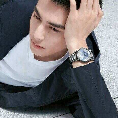 Emporio Armani Meccanico Automatic Grey Dial Grey Steel Strap Watch For Men - AR60029