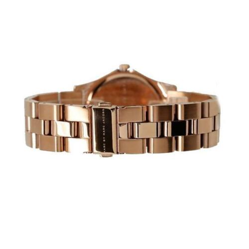 Marc Jacobs Henry Diamonds White Dial Rose Gold Steel Strap Watch for Women - MBM3079