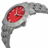 Marc Jacobs Amy Red Dial Silver Stainless Steel Strap Watch for Women - MBM3302