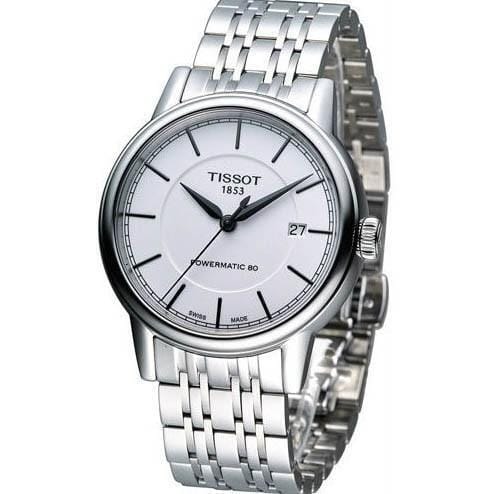 Tissot Carson Powermatic 80 Silver Dial Silver Steel Strap Watch For Men - T085.407.11.011.00