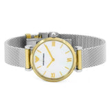 Emporio Armani Gianni T Bar Mother of Pearl Dial Silver Mesh Bracelet Watch For Women - AR2068