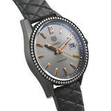 Tag Heuer Carrera Quartz 39mm Diamond Anthracite Dial Black Leather Strap Watch for Women - WAR1115.FC6392