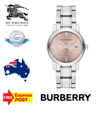 Burberry The City Pink Dial Silver Steel Strap Watch for Women - BU9124