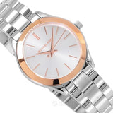 Michael Kors Runway White Dial Two Tone Stainless Steel Strp Watch for Women - MK3204A