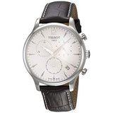 Tissot T Classic Tradition Chronograph White Dial Brown Leather Strap Watch For Men - T063.617.16.037.00