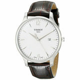 Tissot T Classic Tradition White Dial Brown Leather Strap Watch For Men - T063.610.16.037.00