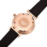 Emporio Armani Classic Quartz Pink Dial Brown Leather Strap Watch For Women - AR1911