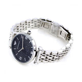 Emporio Armani Gianni T Bar Dark Blue Dial Silver Stainless Steel Watch For Women - AR11091