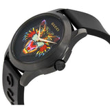 Gucci G Timeless Cat Motif Black Dial Black Leather Strap Unisex Watch - YA1264021