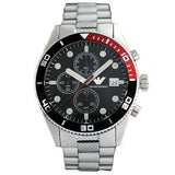 Emporio Armani Chronograph Black Dial Silver Stainless Steel Watch For Men - AR5855